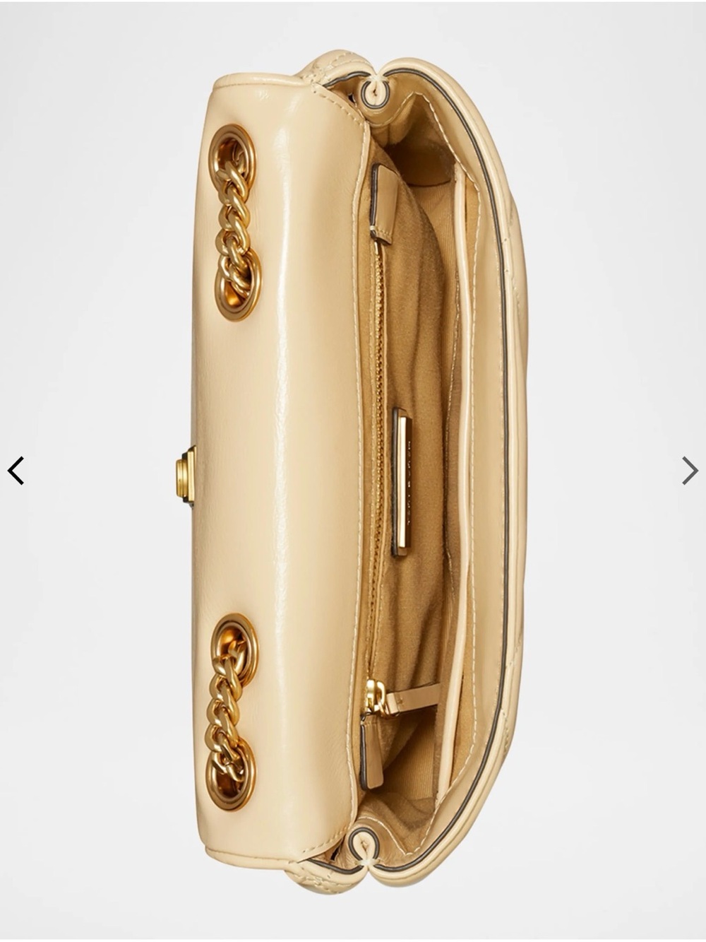 Tory Burch Quilted Shoulder Bag in Creamy Yellow with Gold Hardware - Picture 3 of 5